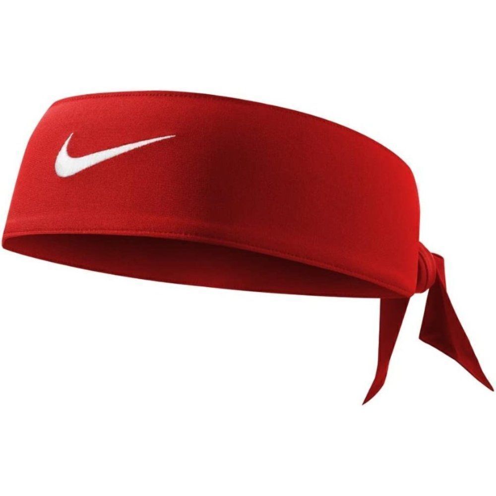 Nike Unisex red DRY Dri-Fit sweat wicking adjustable Head Tie Headband - Red